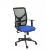 (21SBALI229B10) PIQUERAS Y CRESPO SILLA MOTILLA GIRATORIA SINCRO BRAZOS REG. RESPALDO MALLA NEGRO ASIENTO TEJIDO BALI AZUL
