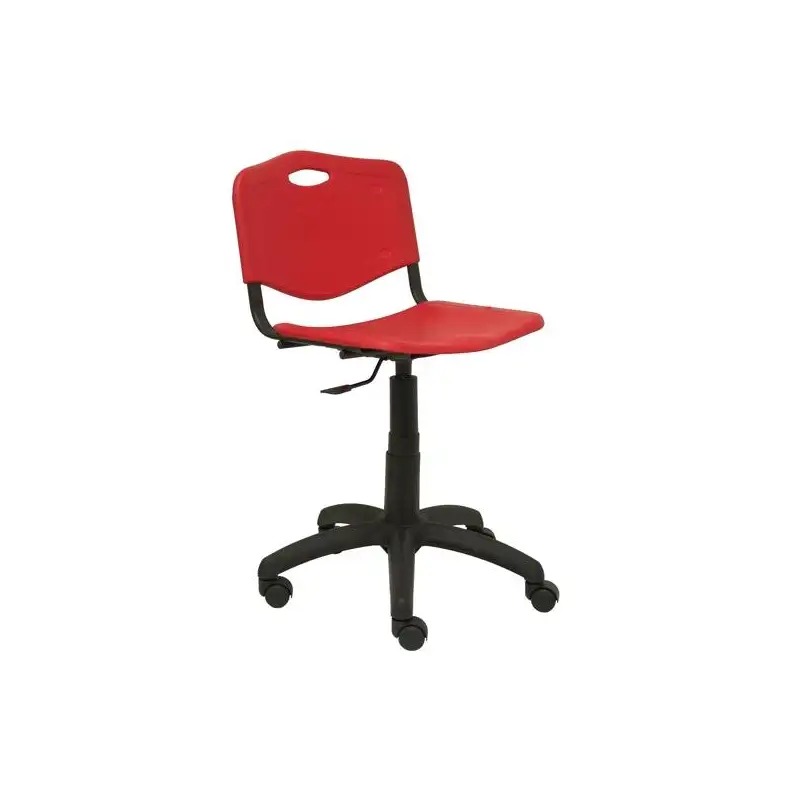 (26GI350RN) PIQUERAS Y CRESPO SILLA GIRATORIA ROBLEDO ASIENTO Y RESPALDO DE PLASTICO DE COLOR ROJO