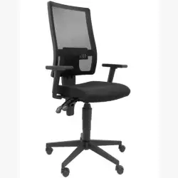 (276DSBALI840) PIQUERAS Y CRESPO SILLA TAKTIK GIRATORIA CP BRAZOS/R RESPALDO DE MALLA NEGRO Y ASIENTO BALI NEGRO