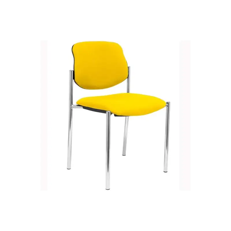 (27CRBALI100) PIQUERAS Y CRESPO SILLA FIJA STYL SIN BRAZOS CHASIS CROMO TEJIDO BALI AMARILLO