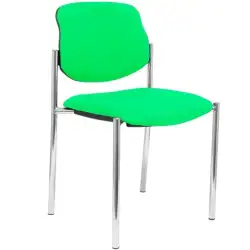 (27CRBALI22) PIQUERAS Y CRESPO SILLA FIJA STYL SIN BRAZOS CHASIS CROMO TEJIDO BALI VERDE PISTACHO