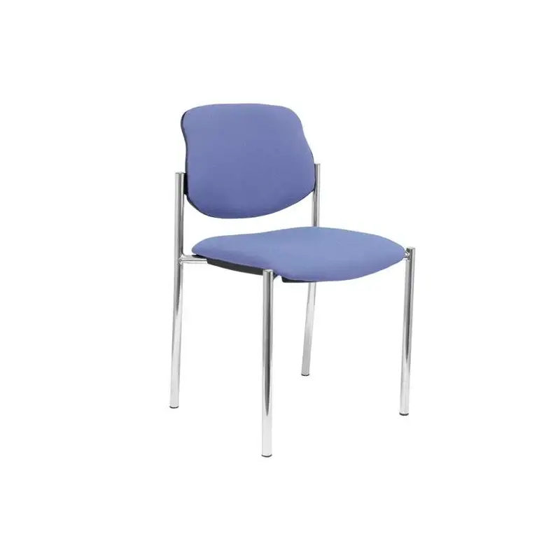 (27CRBALI261) PIQUERAS Y CRESPO SILLA FIJA STYL SIN BRAZOS CHASIS CROMO TEJIDO BALI AZUL CLARO