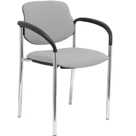 (27CRBALI40CB) PIQUERAS Y CRESPO SILLA FIJA STYL B/FIJOS CHASIS CROMO TEJIDO BALI GRIS