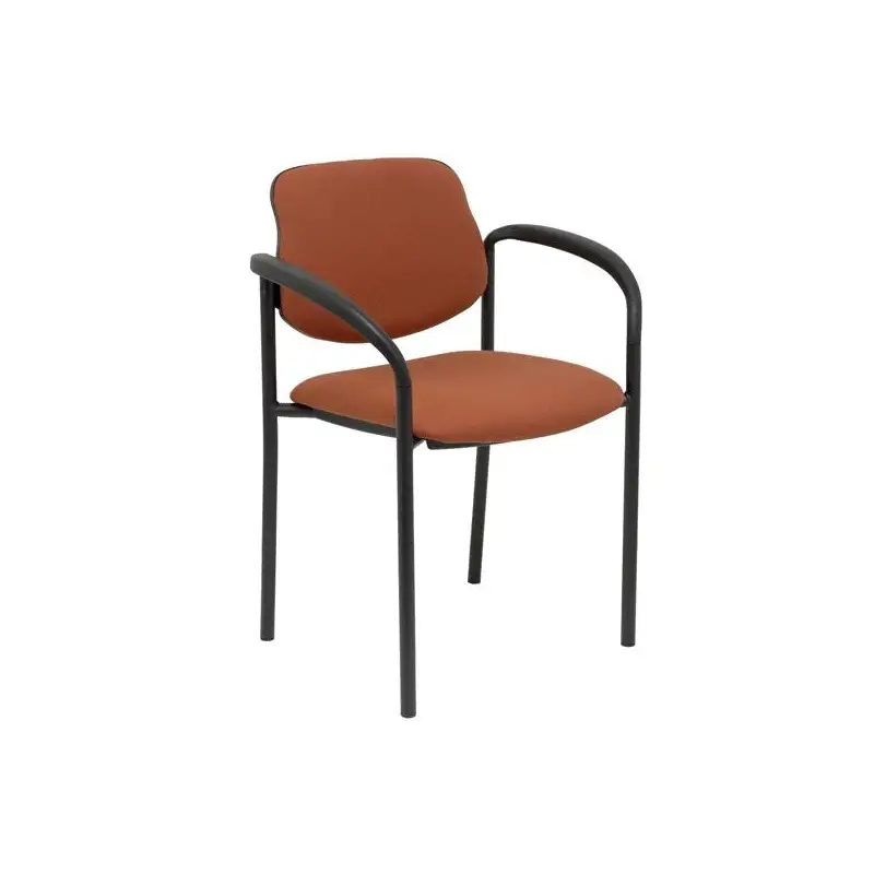 (27NBALI363CB) PIQUERAS Y CRESPO SILLA FIJA STYL B/FIJOS CHASIS NEGRO TEJIDO BALI MARRÓN