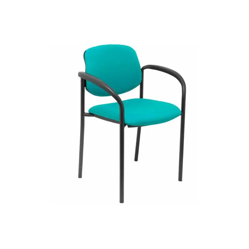 (27NBALI39CB) PIQUERAS Y CRESPO SILLA FIJA STYL B/FIJOS CHASIS NEGRO TEJIDO BALI VERDE CLARO