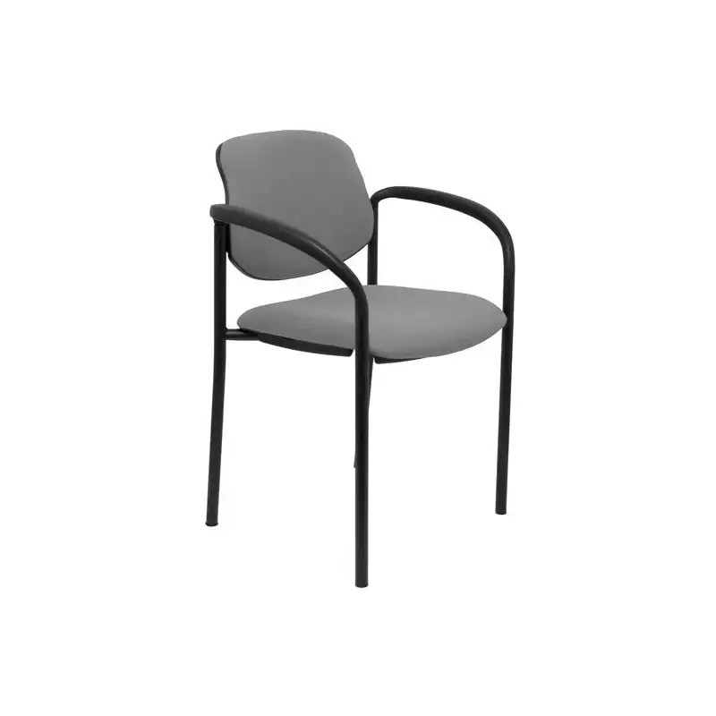 (27NBALI40CB) PIQUERAS Y CRESPO SILLA FIJA STYL B/FIJOS CHASIS NEGRO TEJIDO BALI GRIS