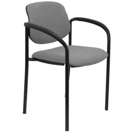 (27NBALI40CB) PIQUERAS Y CRESPO SILLA FIJA STYL B/FIJOS CHASIS NEGRO TEJIDO BALI GRIS
