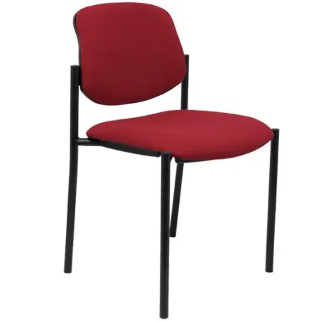 (27NBALI933) PIQUERAS Y CRESPO SILLA FIJA STYL S/BRAZOS CHASIS NEGRO TEJIDO BALI GRANATE