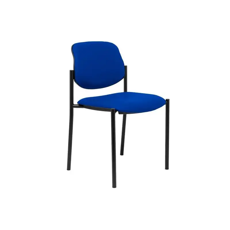 (27NSPAZ) PIQUERAS Y CRESPO SILLA FIJA STYL S/BRAZOS CHASIS NEGRO TAPIZADO SIMILPIEL AZUL