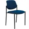 (27NSPAZM) PIQUERAS Y CRESPO SILLA FIJA STYL S/BRAZOS CHASIS NEGRO TAPIZADO SIMILPIEL AZUL MARINO