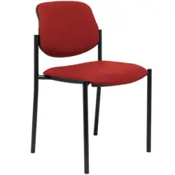 (27NSPGRA) PIQUERAS Y CRESPO SILLA FIJA STYL SIN BRAZOS CHASIS NEGRO TAPIZADO SIMILPIEL GRANATE