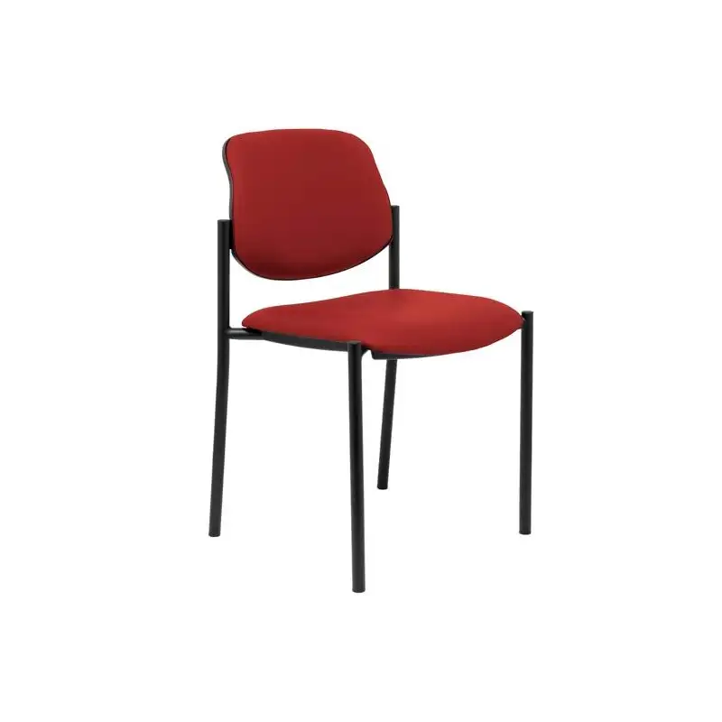 (27NSPGRA) PIQUERAS Y CRESPO SILLA FIJA STYL SIN BRAZOS CHASIS NEGRO TAPIZADO SIMILPIEL GRANATE