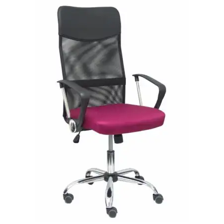 (31BM8403D933CRRP) PIQUERAS Y CRESPO SILLA GONTAR GIRATORIA BASCULANTE B/FIJOS RESPALDO MALLA NEGRA ASIENTO GRANATE