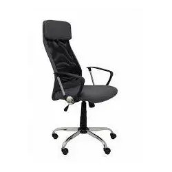 (32DBD840) PIQUERAS Y CRESPO SILLA BASCULANTE B/FIJOS RESPALDO DE MALLA ASIENTO NEGRO