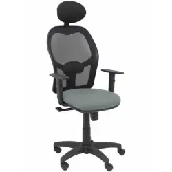 (345SM840B220B10CRNC) PIQUERAS Y CRESPO SILLA ALOCÉN SINCRO C/CABECERO FIJO B/REGULABLES REFUERZO LUMBAR MALLA NEGRO Y ASIENT...
