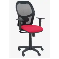 (345SM840B350B10CRN) PIQUERAS Y CRESPO SILLA ALOCÉN SINCRO B/REGULABLE RESPALDO DE MALLA NEGRO ASIENTO ROJO