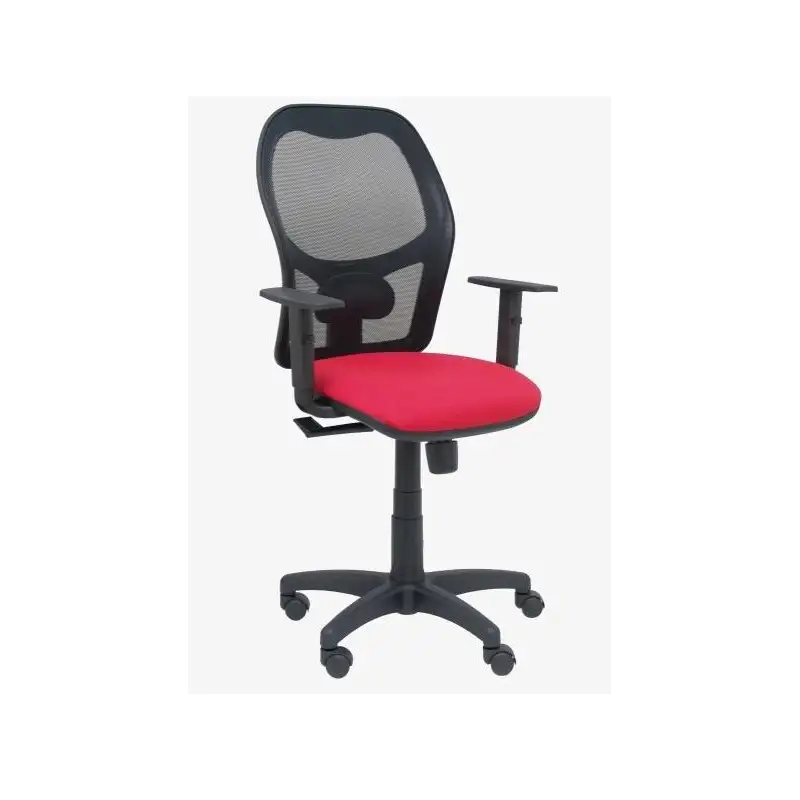 (345SM840B350B10CRN) PIQUERAS Y CRESPO SILLA ALOCÉN SINCRO B/REGULABLE RESPALDO DE MALLA NEGRO ASIENTO ROJO