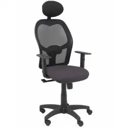 (345SM840B600B10CRNC) PIQUERAS Y CRESPO SILLA ALOCÉN SINCRO C/CABECERO FIJO B/REGULABLES REFUERZO LUMBAR MALLA NEGRO Y ASIENT...