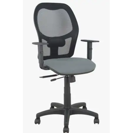 (345TKM840B220B10CRN) PIQUERAS Y CRESPO SILLA ALOCÉN TRASLACK B/REGULABLES RESPALDO MALLA NEGRA ASIENTO BALI GRIS