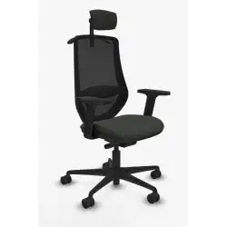 (392TKM5B840B2D036N2H) PIQUERAS Y CRESPO SILLA MARDOS GIRATORIA TRASLACK BRAZOS 2D CABECERO 2D ASIENTO TEJIDO BALI NEGRO