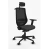 (392TKM5B840B2D036N2H) PIQUERAS Y CRESPO SILLA MARDOS GIRATORIA TRASLACK BRAZOS 2D CABECERO 2D ASIENTO TEJIDO BALI NEGRO