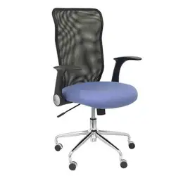 (4031BALI261) PIQUERAS Y CRESPO SILLA MINAYA GIRATORIA MECANISMO BASCULANTE B/REGULABLES RESPALDO MALLA NEGRO ASIENTO 3D AZUL...