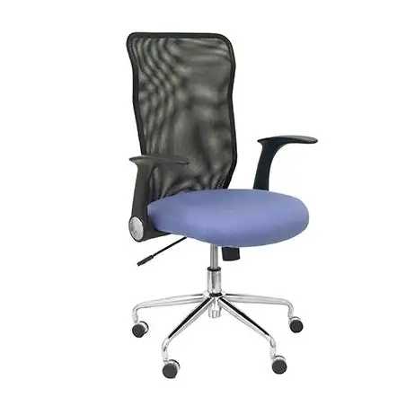 (4031BALI261) PIQUERAS Y CRESPO SILLA MINAYA GIRATORIA MECANISMO BASCULANTE B/REGULABLES RESPALDO MALLA NEGRO ASIENTO 3D AZUL...