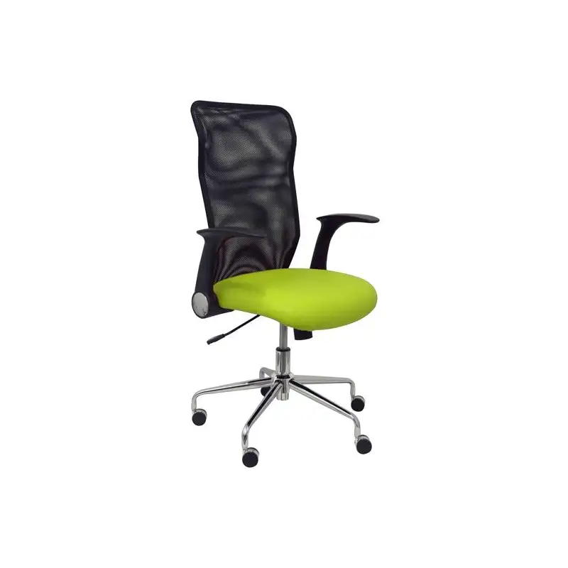 (4031SP22) PIQUERAS Y CRESPO SILLA MINAYA GIRATORIA BASCULANTE BRAZOS RETRÁCTILES RESPALDO MALLA NEGRO ASIENTO 3D SIMILPIEL P...