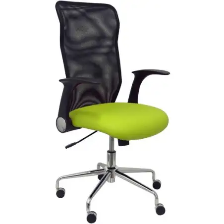 (4031SP22) PIQUERAS Y CRESPO SILLA MINAYA GIRATORIA BASCULANTE BRAZOS RETRÁCTILES RESPALDO MALLA NEGRO ASIENTO 3D SIMILPIEL P...