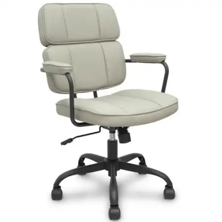(518BSP25RN) PIQUERAS Y CRESPO SILLA OPTI518 GIRATORIA BASCULANTE BRAZOS FIJOS TAPIZADO SIMILPIEL BEIGE
