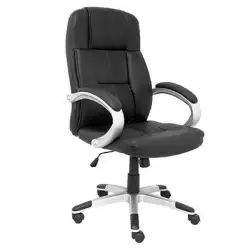 (96DBNE) PIQUERAS Y CRESPO SILLÓN DE DIRECCIÓN TOBARRA GIRATORIO BRAZOS FIJOS REGULABLE BASCULANTE NEGRO
