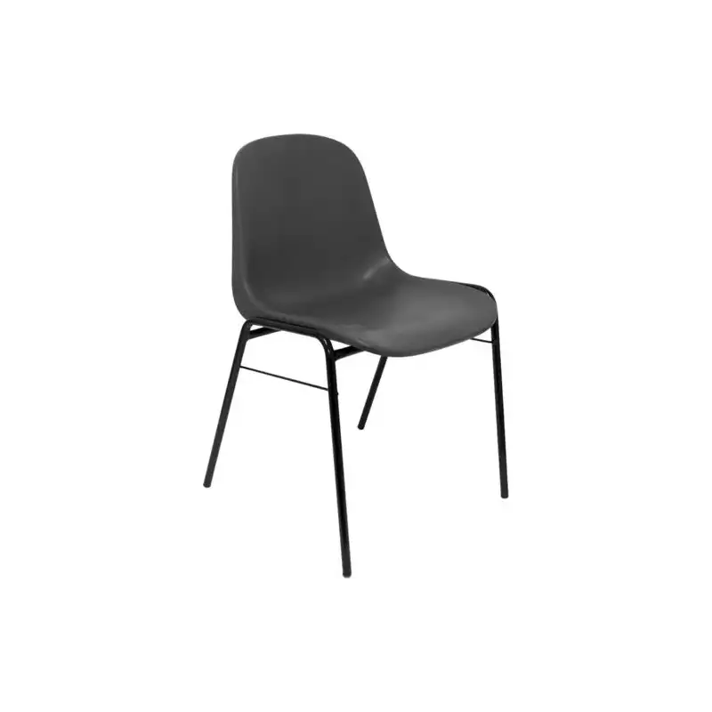 (PACK423GR) PIQUERAS Y CRESPO PACK DE 4 SILLAS FIJAS APILABLES BETA ASIENTO Y RESPALDO PVC GRIS
