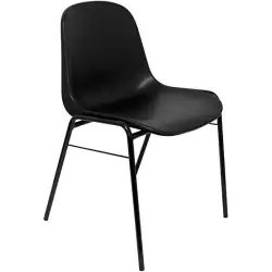 (PACK423NE) PIQUERAS Y CRESPO PACK DE 4 SILLAS FIJAS APILABLES BETA ASIENTO Y RESPALDO PVC NEGRO