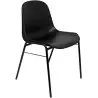 (PACK423NE) PIQUERAS Y CRESPO PACK DE 4 SILLAS FIJAS APILABLES BETA ASIENTO Y RESPALDO PVC NEGRO