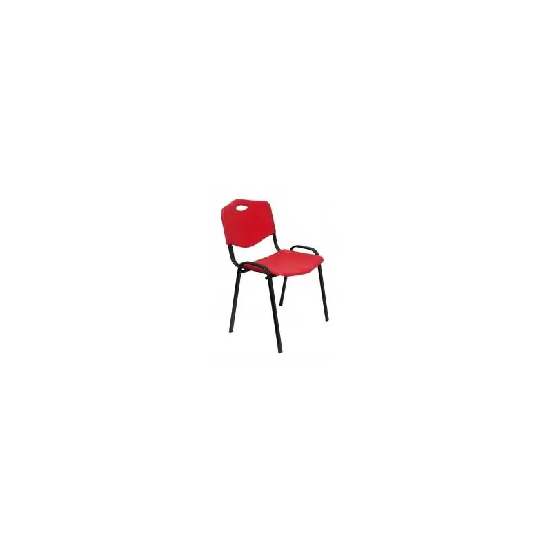 (PACK426IRJ) PIQUERAS Y CRESPO PACK DE 4 SILLAS FIJAS APILABLES ISO ASIENTO Y RESPALDO PVC ROJO