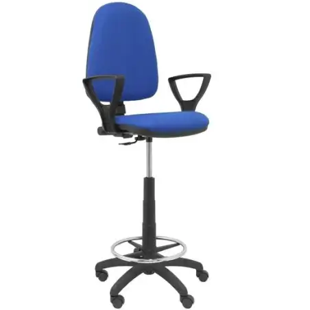 (T04CPBALI229BGOLF) PIQUERAS Y CRESPO TABURETE AYNA B/FIJOS REGULABLE EN ALTURA Y ARO REPOSAPIÉS TAPIZADO BALI AZUL