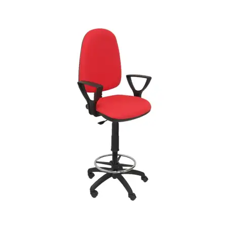 (T04CPBALI350BGOLF) PIQUERAS Y CRESPO TABURETE AYNA B/FIJOS REGULABLE EN ALTURA Y ARO REPOSAPIÉS TAPIZADO BALI ROJO