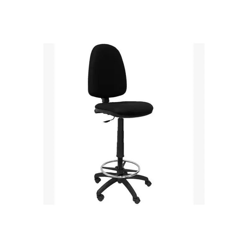 (T04CPBALI840) PIQUERAS Y CRESPO TABURETE AYNA S/BRAZOS REGULABLE EN ALTURA Y ARO REPOSAPIÉS TAPIZADO BALI NEGRO