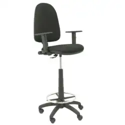 (T04CPBALI840B10) PIQUERAS Y CRESPO TABURETE AYNA GIRATORIO CP ARO REPOSAPIÉS B/REGULABLES TAPIZADO BALI NEGRO