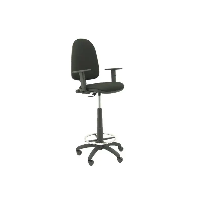(T04CPBALI840B10) PIQUERAS Y CRESPO TABURETE AYNA GIRATORIO CP ARO REPOSAPIÉS B/REGULABLES TAPIZADO BALI NEGRO