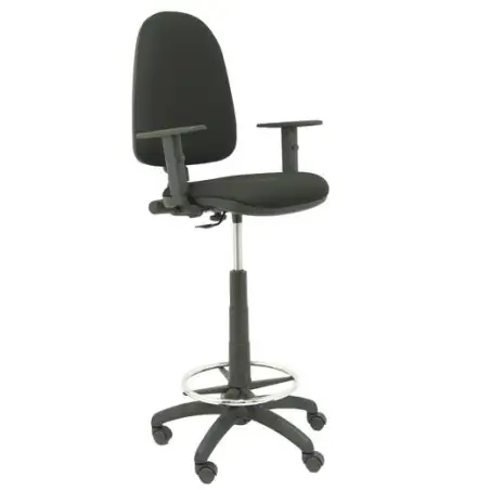 (T04CPBALI840B10) PIQUERAS Y CRESPO TABURETE AYNA GIRATORIO CP ARO REPOSAPIÉS B/REGULABLES TAPIZADO BALI NEGRO