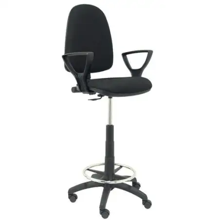 (T04CPBALI840BGOLF) PIQUERAS Y CRESPO TABURETE AYNA B/FIJOS REGULABLE EN ALTURA Y ARO REPOSAPIÉS TAPIZADO BALI NEGRO