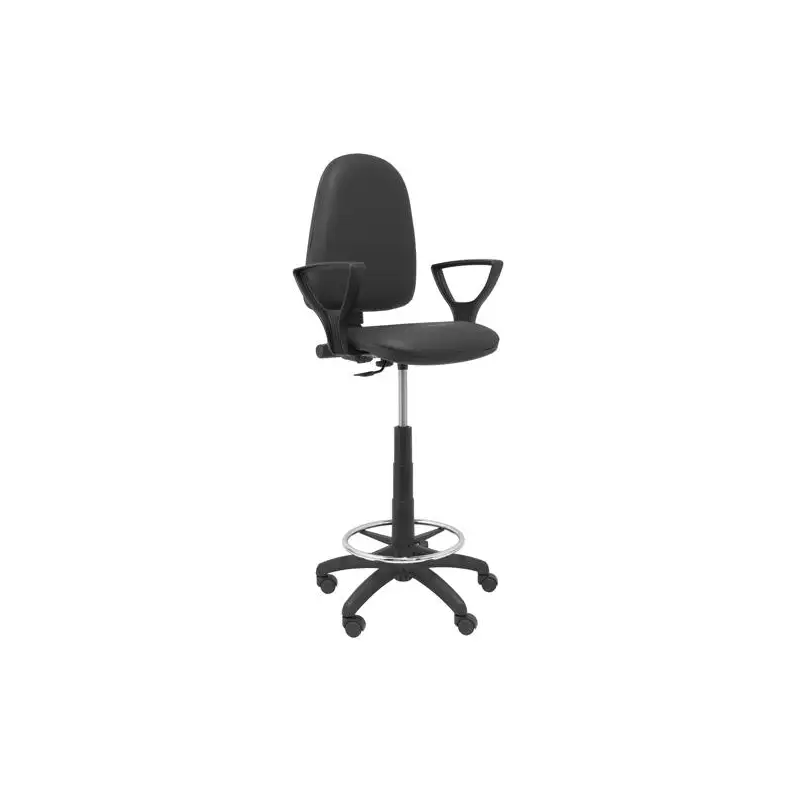 (T04CPSPNEBGOLF) PIQUERAS Y CRESPO TABURETE AYNA B/FIJOS REGULABLE EN ALTURA Y ARO REPOSAPIÉS TAPIZADO SIMÍLPIEL NEGRO