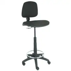 (T12CPB840RN) PIQUERAS Y CRESPO TABURETE ISSO GIRATORIO CP REPOSAPIES REGULABLE ASIENTO/RESPALDO TEJIDO BALI NEGRO