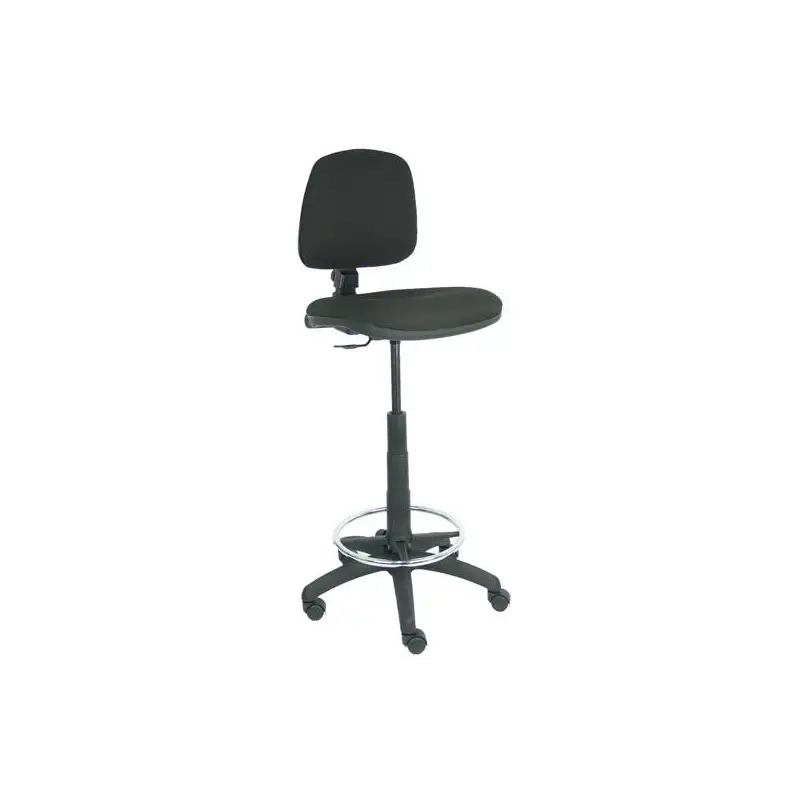 (T12CPB840RN) PIQUERAS Y CRESPO TABURETE ISSO GIRATORIO CP REPOSAPIES REGULABLE ASIENTO/RESPALDO TEJIDO BALI NEGRO