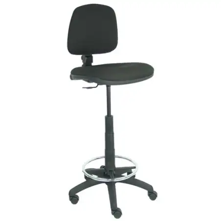 (T12CPB840RN) PIQUERAS Y CRESPO TABURETE ISSO GIRATORIO CP REPOSAPIES REGULABLE ASIENTO/RESPALDO TEJIDO BALI NEGRO