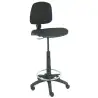 (T12CPB840RN) PIQUERAS Y CRESPO TABURETE ISSO GIRATORIO CP REPOSAPIES REGULABLE ASIENTO/RESPALDO TEJIDO BALI NEGRO