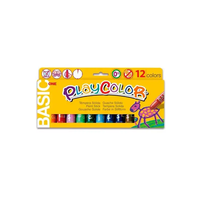 (10731) PLAYCOLOR TÉMPERAS SÓLIDAS BASIC ONE BARRA ESTUCHE DE 12 C/SURTIDOS