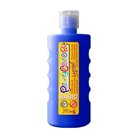 (19291) PLAYCOLOR TÉMPERA LÍQUIDA BASIC AZUL OSCURO BOTELLA 250ML