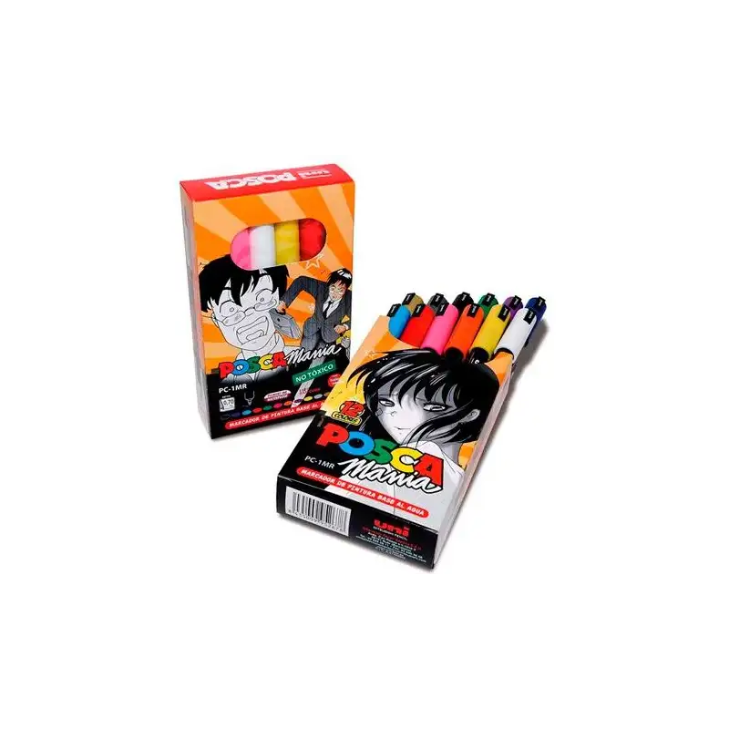 (182634252) POSCA MARCADOR  MANÍA PC-1MR/12P C/SURTIDOS EN ESTUCHE DE 12